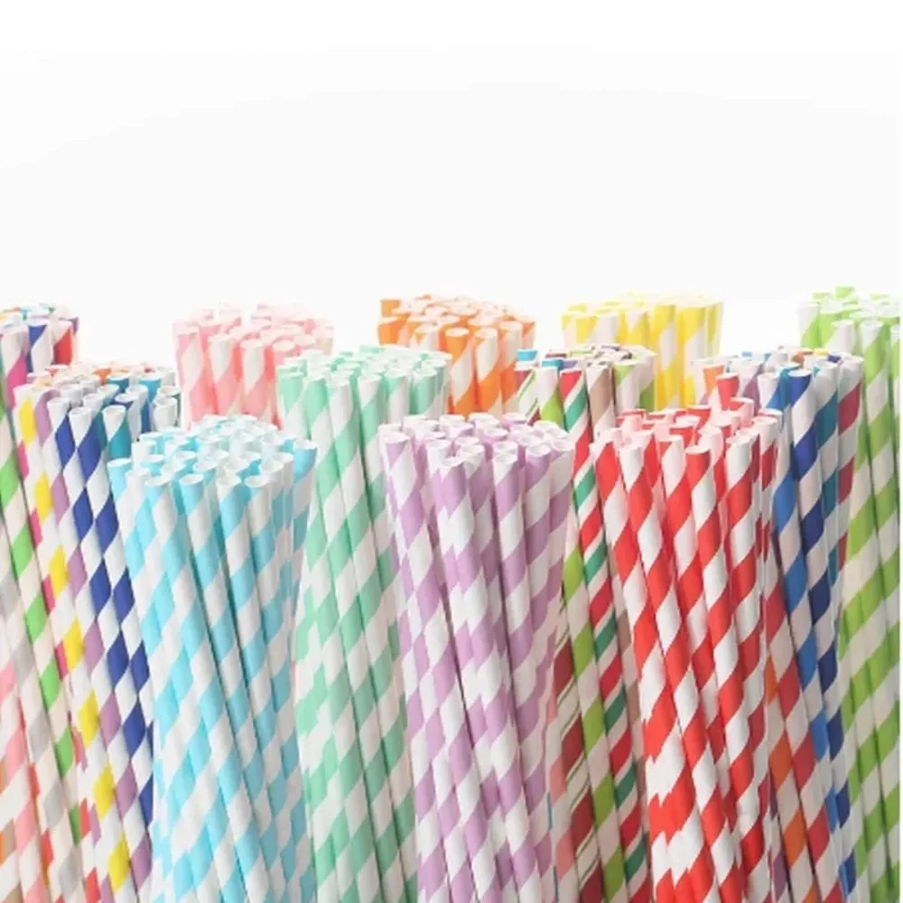 Pink White Candy Cotton Straws
